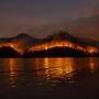 Hood River with wildfires across on the Washington state side