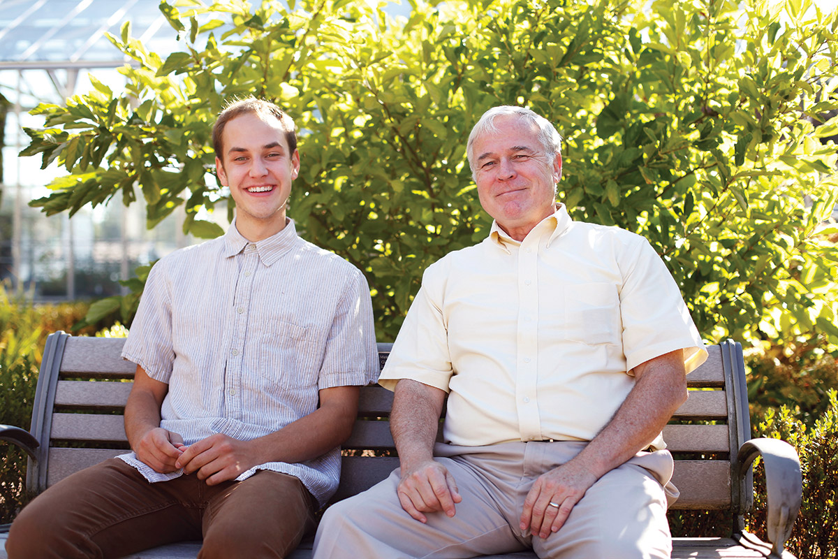 Olin Blackmore Pictured with his professor.