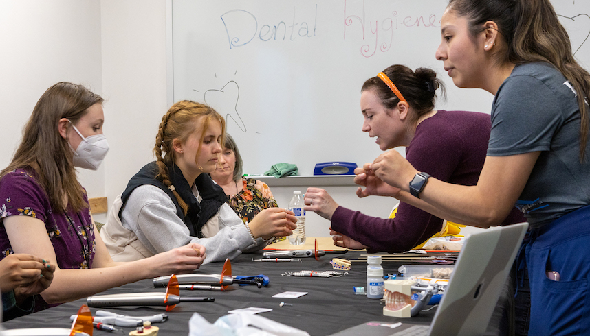 High school students at health sciences day.