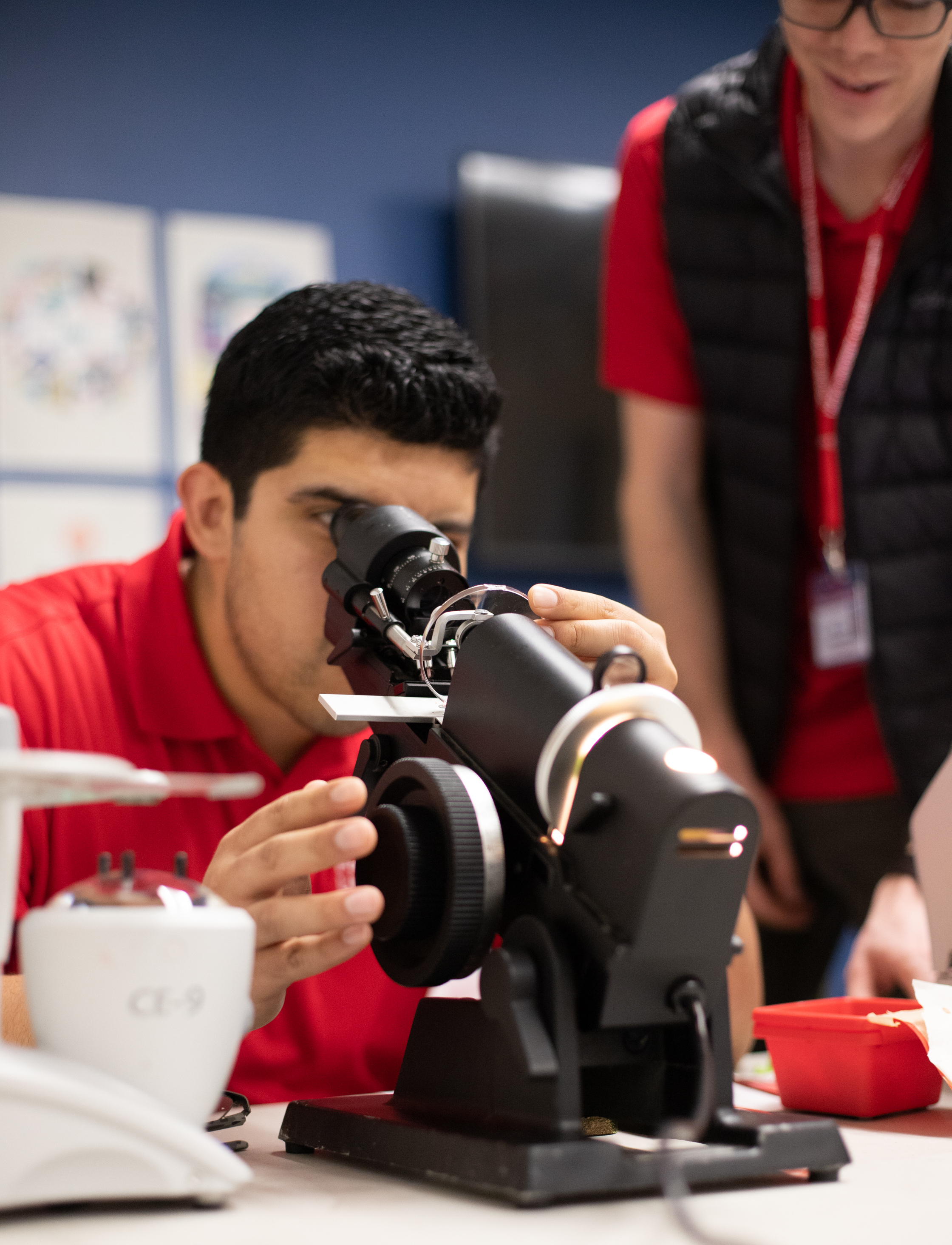 Optometry student at an outreach event