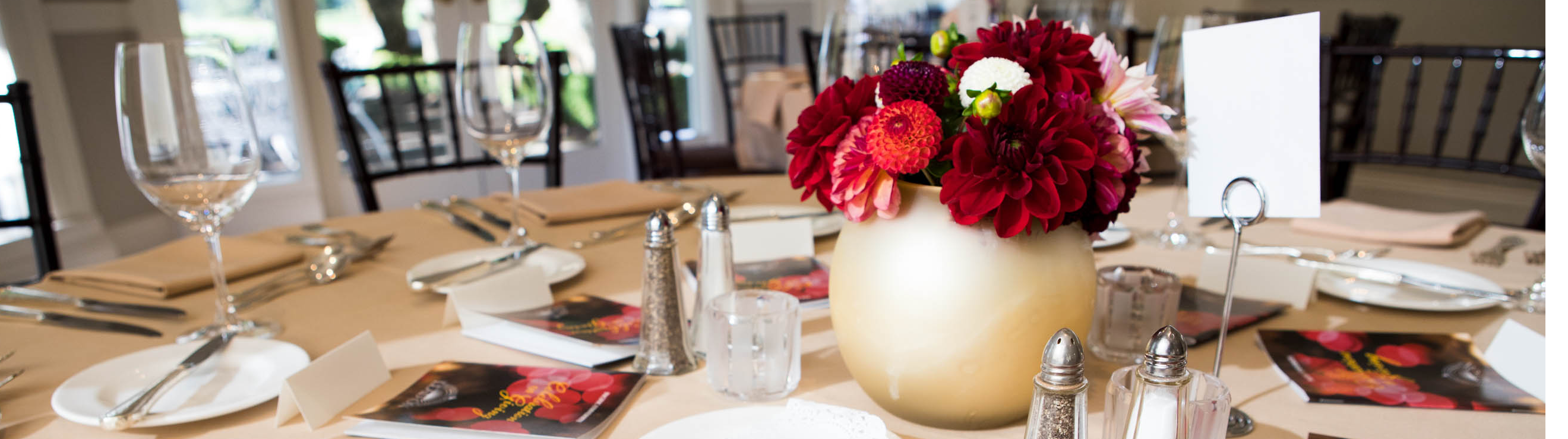 event dining table set with flowers