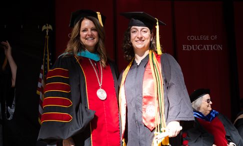 President Jenny Coyle & Janice Parks '20 at Special Commencement