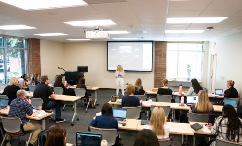 MBA students attend class at Pacific's Hillsboro campus.