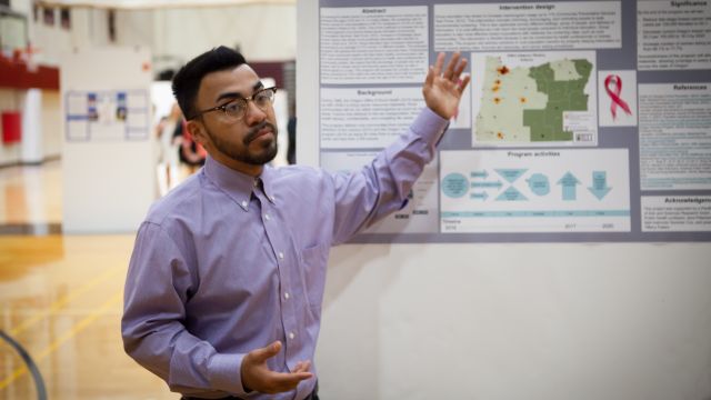 Student presenting senior project