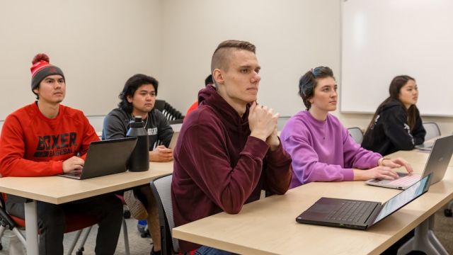 Pacific students in a marketing class