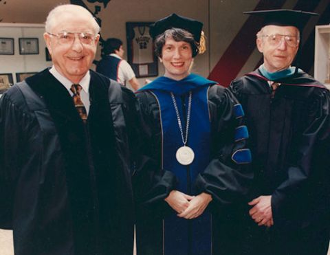 Governor Vic Atiyeh, Pacific President Faith Gabelnick & Trustee Gene Brim