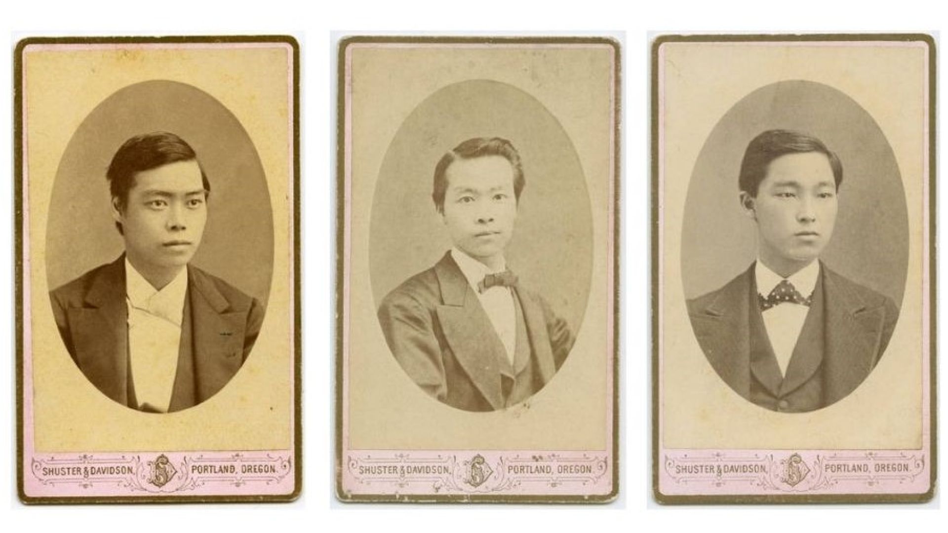 Three photos of 1870s alumni