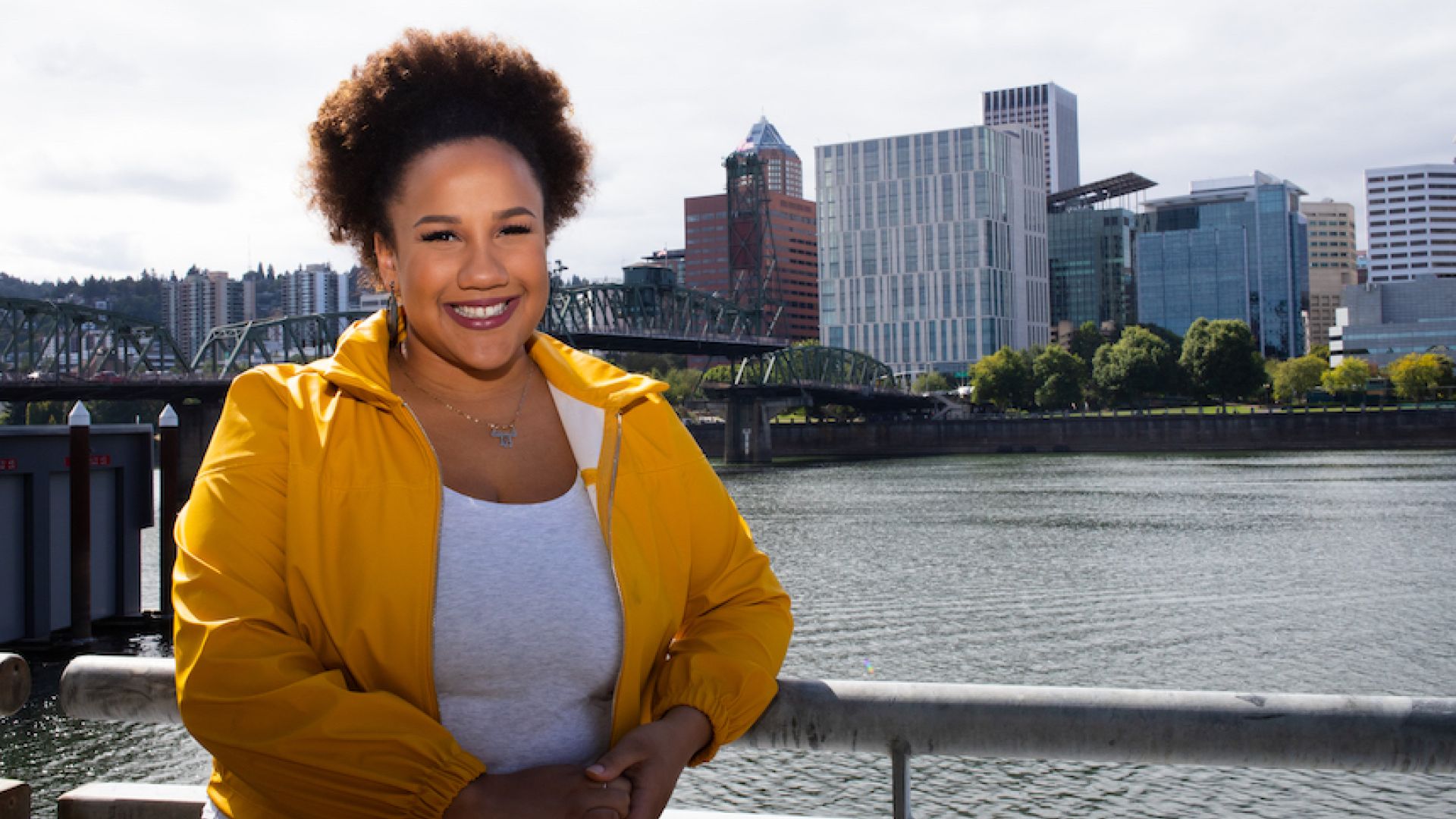 Elona Wilson '18 poses in Portland