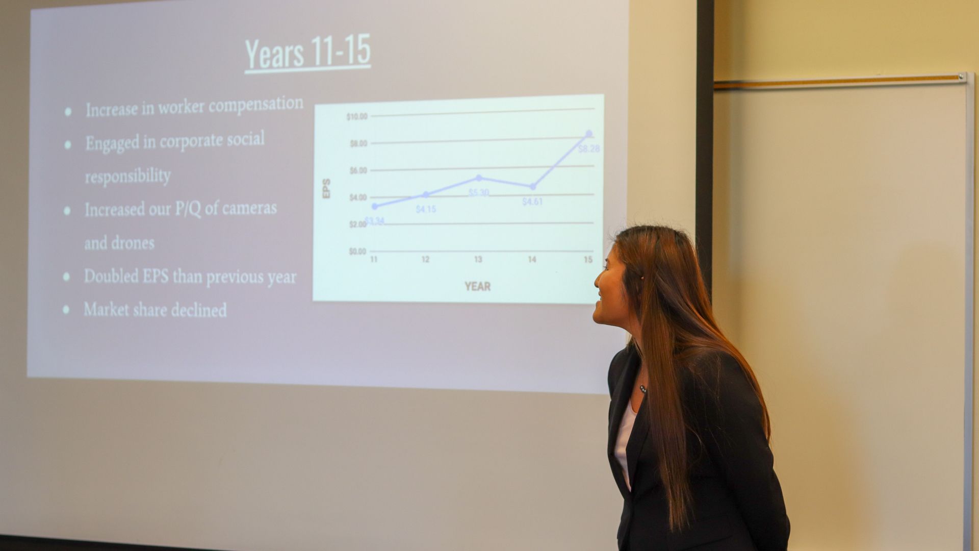 Student presenting